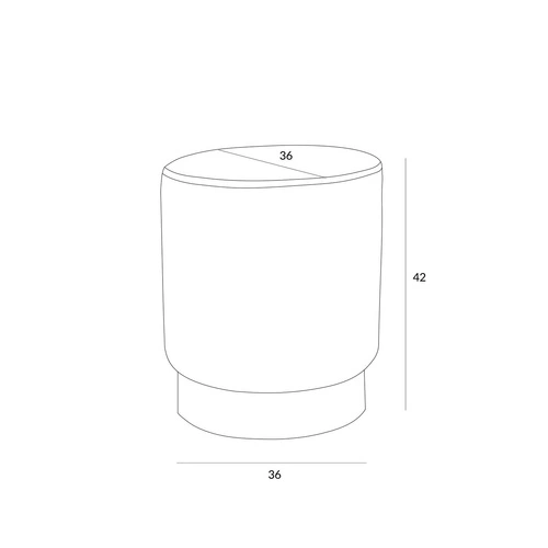 Modrý kulatý sametový taburet Souris Velvet L glamour na zlaté podstavě do obývacího pokoje