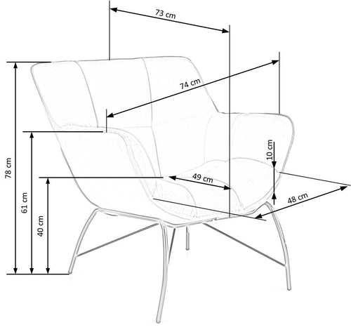 Relaxační křeslo Bolton sametové šedé do obýváku moderní s područkami Intesi