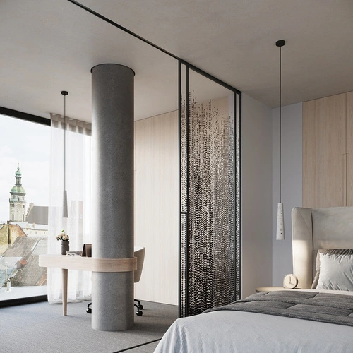 Betonové závěsné svítidlo ELECTRA šedé loftové do obýváku a kuchyně nad ostrůvek 125 cm