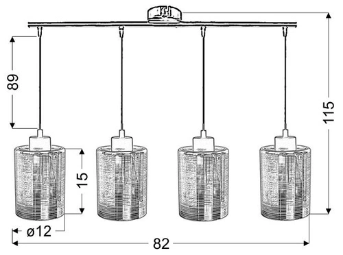 Závěsné svítidlo Nocturno chrom 4x nastavitelné do obýváku, kuchyně nebo nad stůl