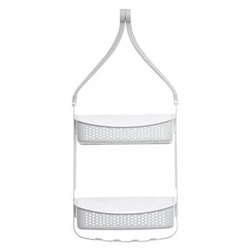 Závěsná koupelnová polička Flexible bílá 69 cm dvoupatrová do sprchy 5five simply smart