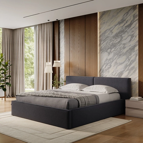 Čalouněná postel Britney 160x200 šedá s úložným prostorem moderní do ložnice