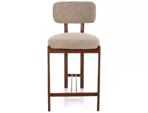 Barová židle Montico béžová čalouněná s opěrkou do kuchyně 62 cm