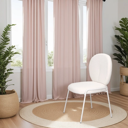 Čalouněná židle Bianco boucle bílá do jídelny a obýváku moderní skandinávský styl Intesi