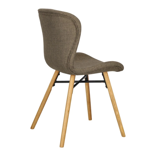 Čalouněná židle Batilda Actona do jídelny a obýváku dubová khaki v boho stylu