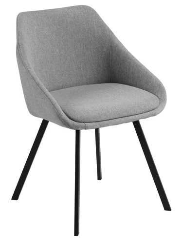 Čalouněná jídelní židle Nils šedá moderní skořepinová na černých nohách Actona