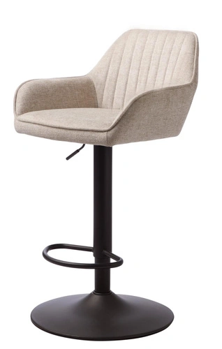 Barová židle Nolan čalouněná, výškově nastavitelná, písková/černá