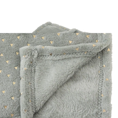 Šedá flanelová deka s trojúhelníky 100x75cm