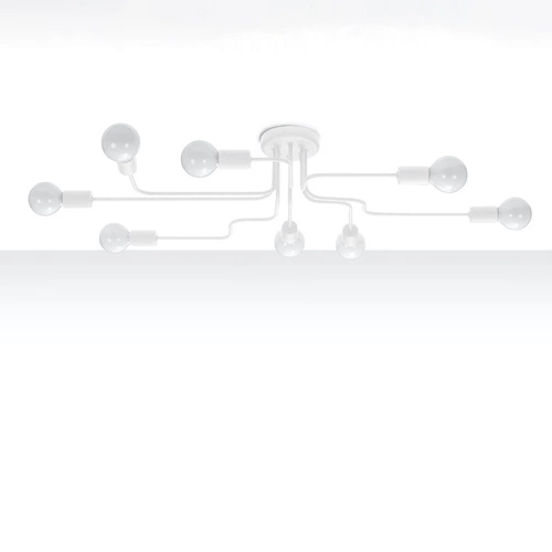 Loftový lustr VECTOR 8 bílý kovový do obýváku a jídelny moderní 8ramenný