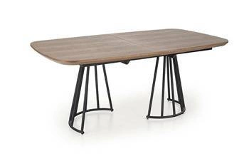 Rozkládací jídelní stůl Every ořechový moderní loftový s černými nohami 180 cm Intesi