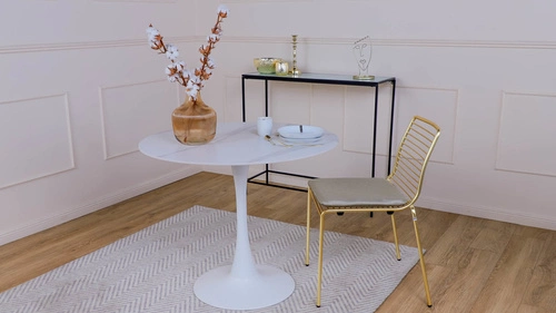 Kovová zahradní židle Summer SCAB Design zlatá s polštářem moderní na zahradu a terasu