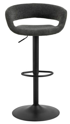 Barová židle Grace tmavě šedý samet s opěrkou a područkami, výškově nastavitelná do kuchyně Actona