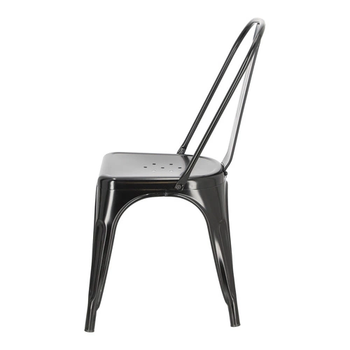Kovová jídelní židle Paris černá ve stylu industriálním inspirovaná Tolix