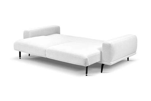 Rozkládací pohovka Salmi s funkcí spaní bílá skandinávská trojmístná do obýváku