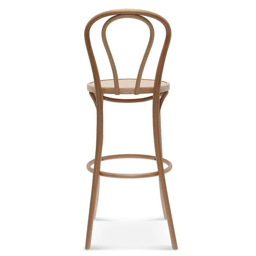 Dřevěný barový stoliček s opěradlem BST-18 Fameg na míru, čalouněný do kuchyně 75 cm retro