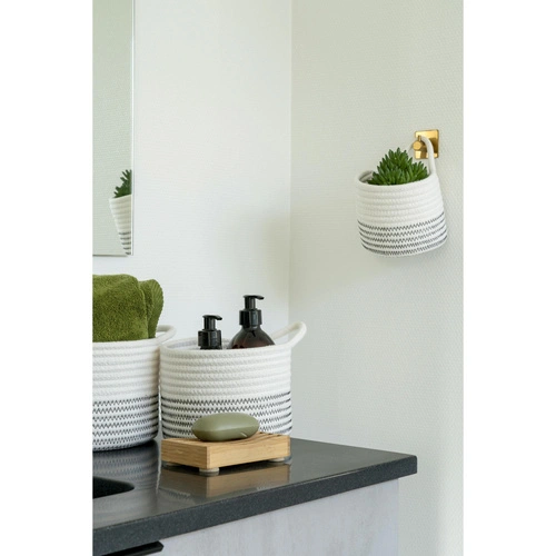 House Nordic Algar bavlněné dekorativní koše bílo-šedé sada 3 kusů