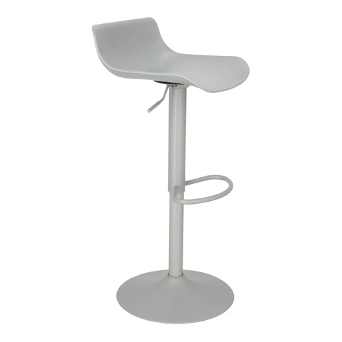 Moderní otočný barový taburet s opěrkou Simplet Bar One šedý mat, výškově nastavitelný do kuchyně