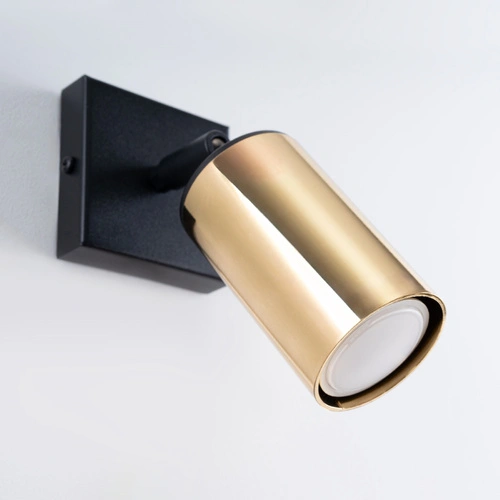 Nástěnné svítidlo WINX moderní černé zlaté ocelové do obýváku a ložnice SOLLUX LIGHTING