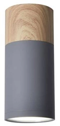 Stropní svítidlo Tuba 1x15W GU10 6,8/15 šedá+dřevo