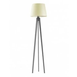 Stojací lampa Curacao dřevěný trojnoh s ecru stínidlem do obýváku a ložnice Lysne