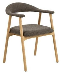 Čalouněná jídelní židle boho Addi Actona hnědý dub s područkami