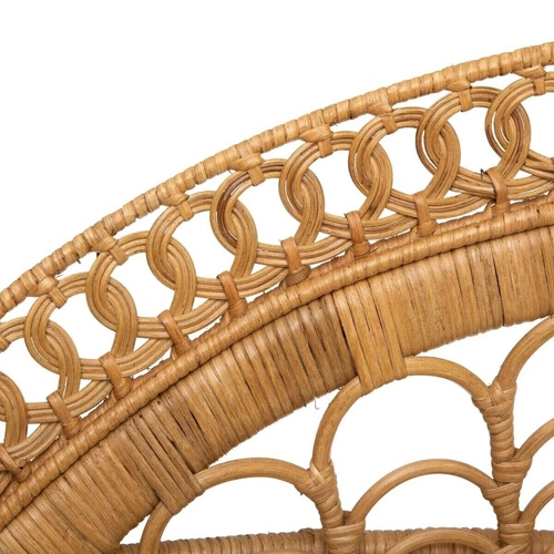 Ratanové křeslo Takta boho do obýváku s područkami a bílým polštářem Atmosphera