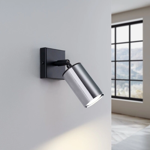 Moderní nástěnné svítidlo WINX černý chrom, nastavitelné kovové do obýváku a ložnice SOLLUX