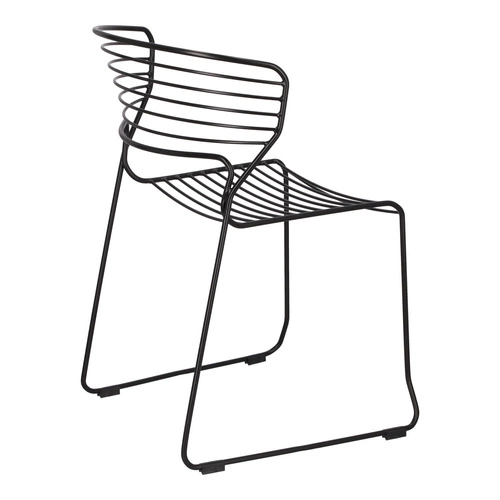 Černá kovová jídelní židle na lyžinách Hilly moderní do kuchyně