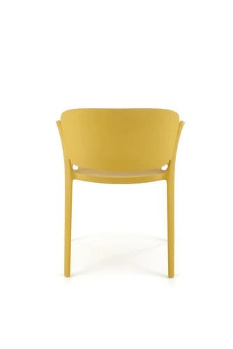 Jídelní a zahradní židle Nadine z plastu, hořčicová, moderní, stohovatelná