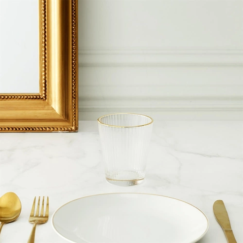 Sklenice na vodu a drinky Gold Edge Intesi 350 ml glamour průhledná se zlatým okrajem
