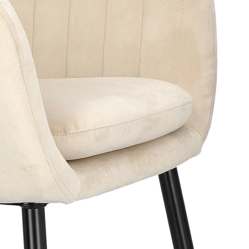 Čalouněná sametová jídelní židle Emilia Actona béžová s područkami moderní