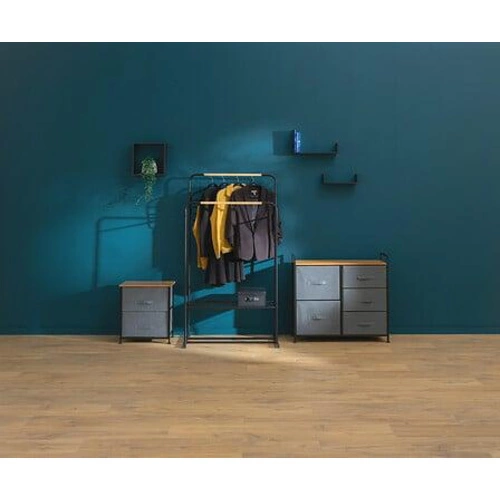 Moderní černo-šedá komoda Tissa 77 cm se zásuvkami na nožkách do obývacího pokoje 5five