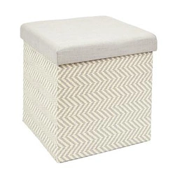 Skládací taburet Intesi Vels Boho s úložným prostorem šedo-béžový do obýváku a předsíně