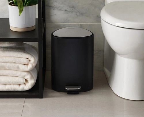 Joseph Joseph EasyStore odpadkový koš do koupelny 5l černý matný s pedálem oválný