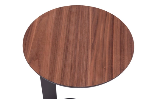 Konferenční stolek ODEN kulatý moderní loftový americký ořech 30 cm do obýváku NORDIFRA
