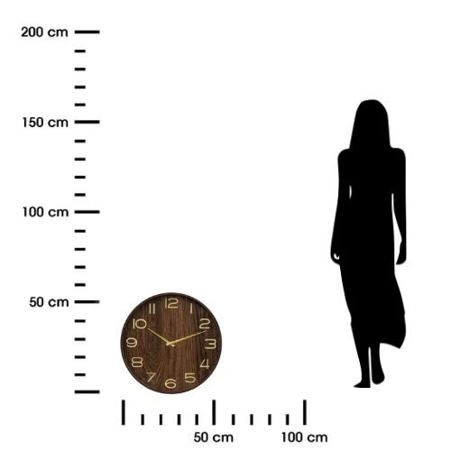 Nástěnné hodiny Ivana 55 cm hnědé moderní do obýváku Atmosphera s 3D číslicemi