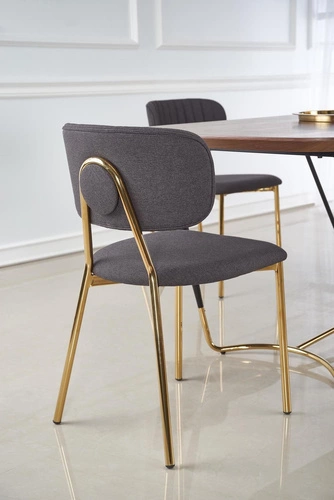 Jídelní stůl moderní Hanover 180 cm ořechová deska černé kovové nohy Intesi