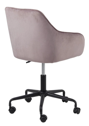Ergonomická kancelářská židle Brooke Actona růžová sametová otočná s područkami k psacímu stolu