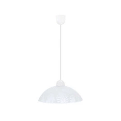 Závěsné svítidlo Alcara bílá skleněná s dekorem, nastavitelná do obýváku a jídelny 80 cm