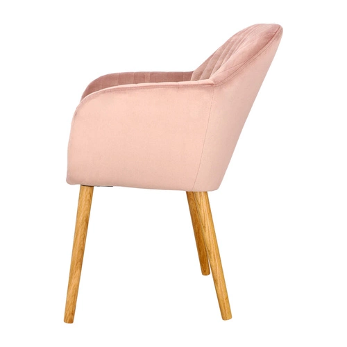Jídelní židle Emilia Actona sametová růžová s područkami skandinávský glamour