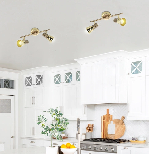 Stropní svítidlo Arena zlaté nastavitelné 2bodové do obýváku a ložnice moderní