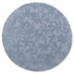 Vlněný kulatý koberec Cleavers 200x200 cm šedomodrý do moderního obývacího pokoje Laura Ashley