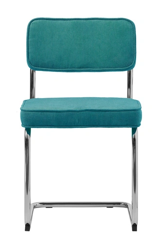 Čalouněná židle Tepper modrý manšestr moderní do jídelny a obývacího pokoje