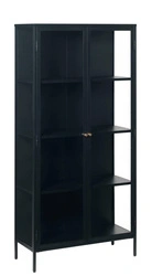 Prosklená loftová vitrína Carmel 190 cm černá do obýváku na alkohol