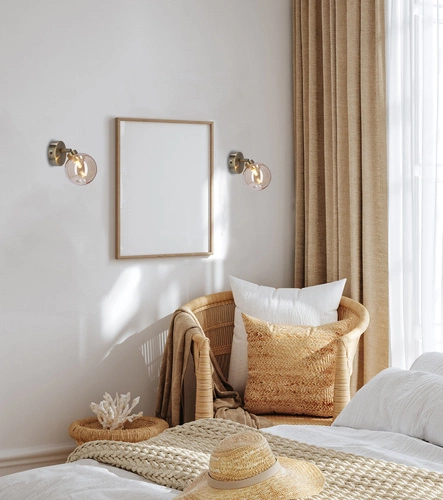 Nástěnné svítidlo Rodia moderní jantarové sklo patina do obýváku a ložnice CANDELLUX