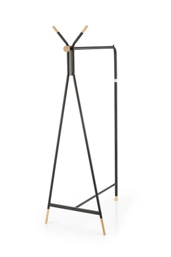 Velo černý loftový stojanový věšák do předsíně kovovo-dřevěný na bundy Intesi