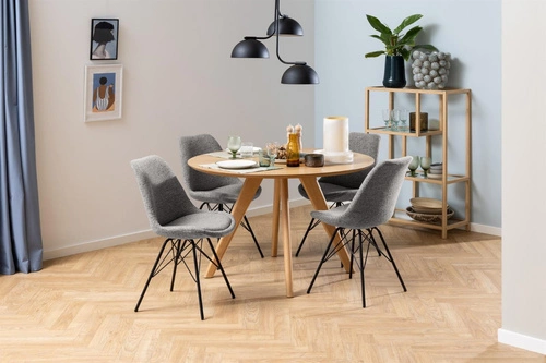 Čalouněná židle Eris Monza šedá do jídelny a obýváku moderní na černých nohách