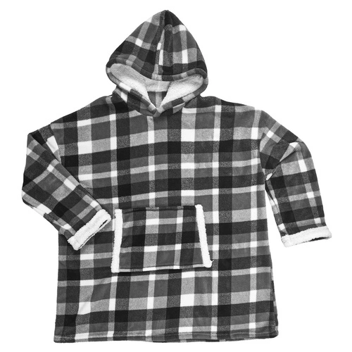 Intesi Snuddie černá deka mikina s kapucí silná a teplá na gauč do obýváku