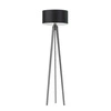 Stojací trojnožková lampa Miami černá do obýváku dřevěná s personalizovaným stínidlem Lysne