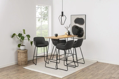 Čalouněný barový stolička s opěrkou Lisa Actona šedá glamour do kuchyně a jídelny 76 cm